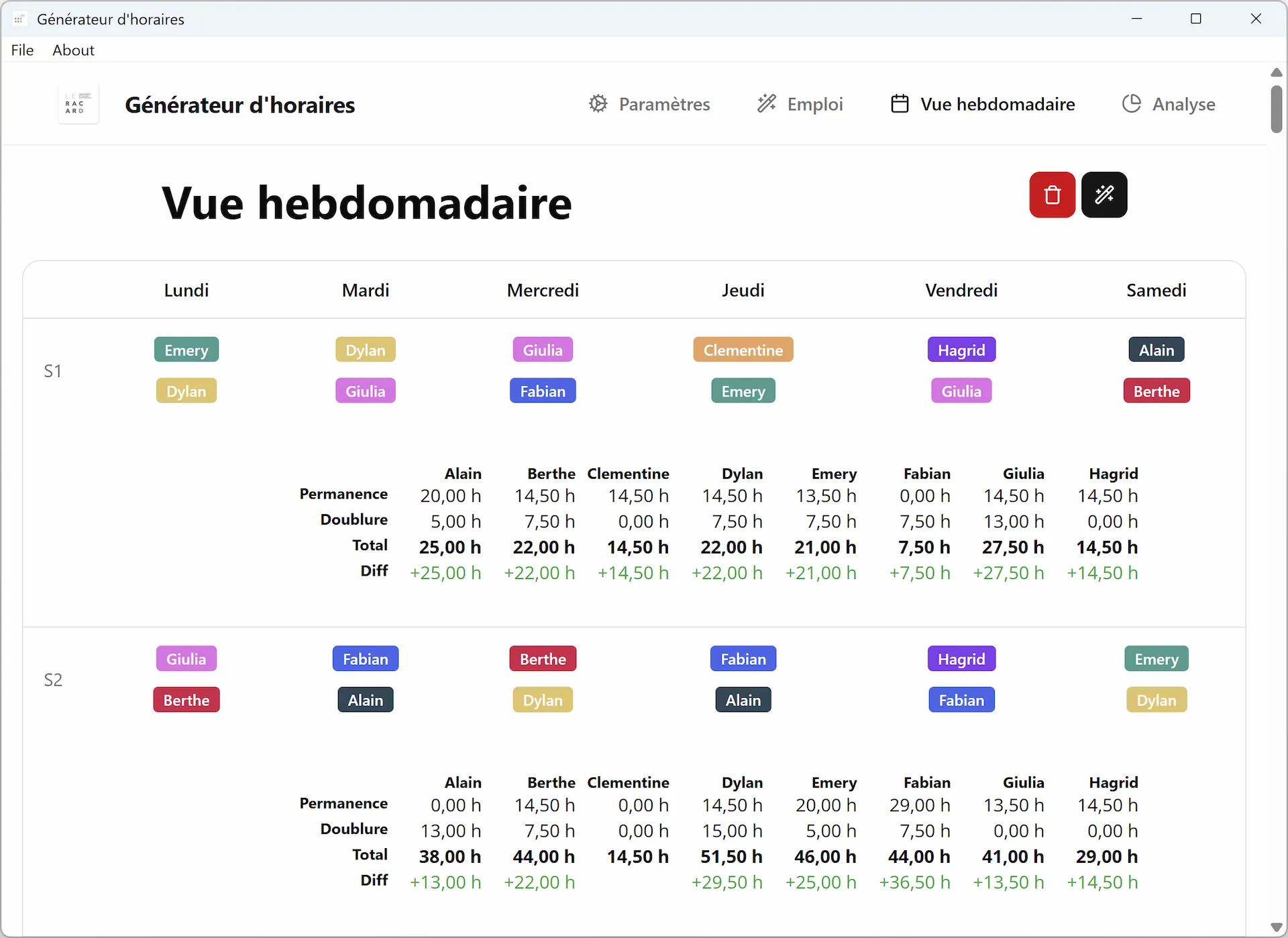 Racard Scheduler application